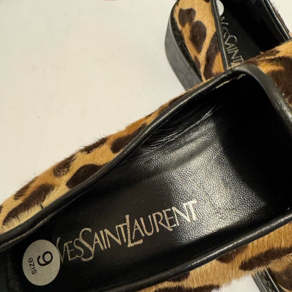 Yves Saint Laurent Leopard Print Flats in Tan and Black - Picture 5 of 9